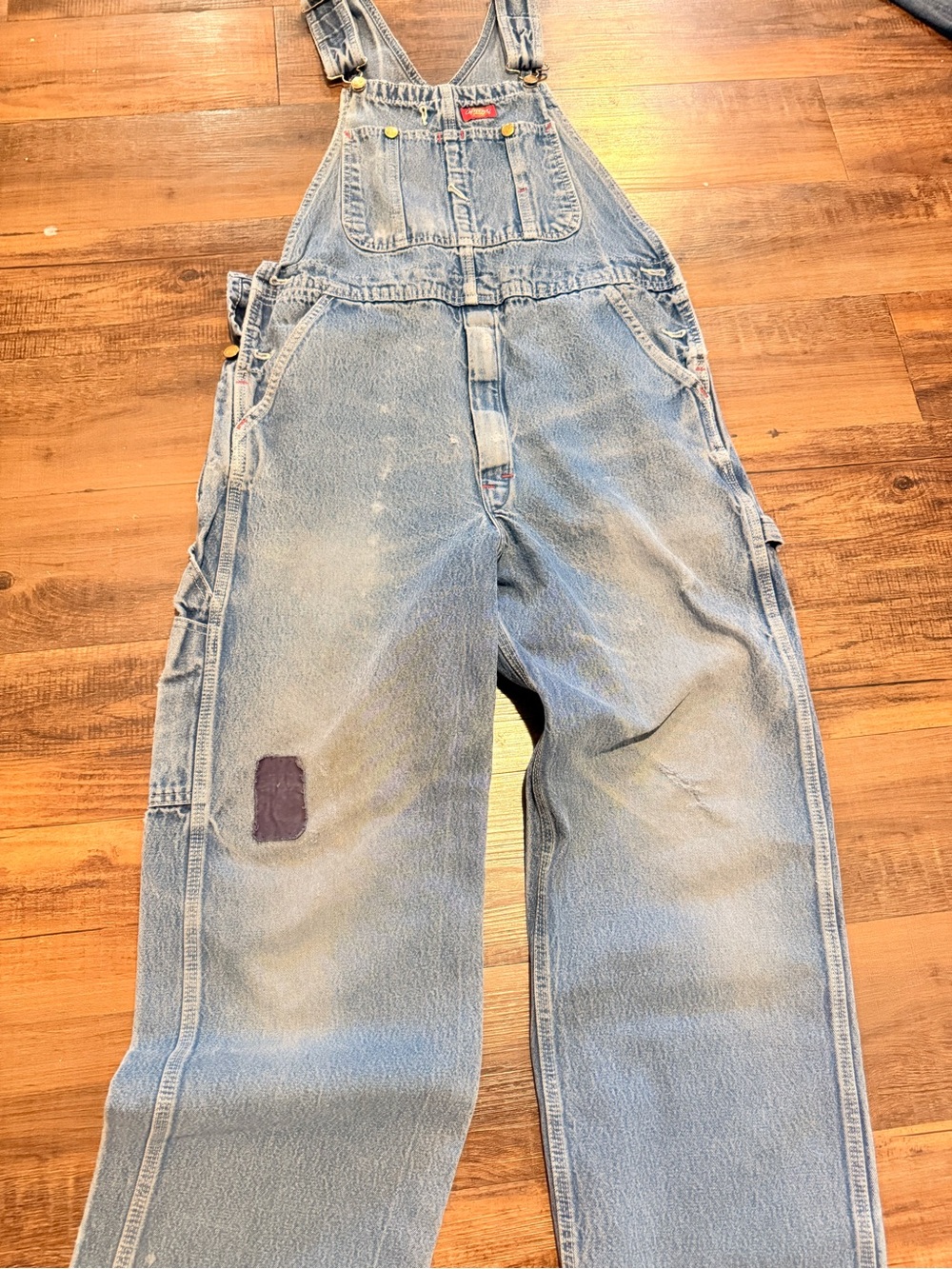 Dickies Light Blue Relaxed Denim Overalls for Men